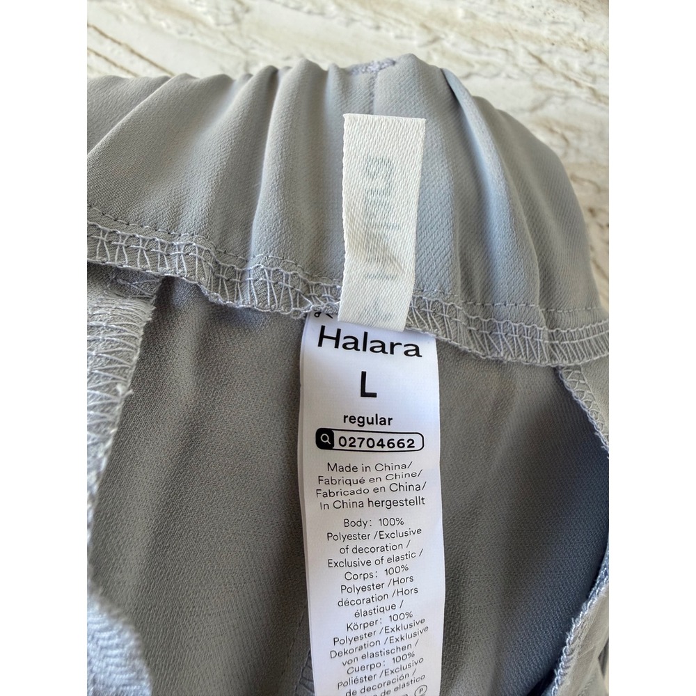 Halara High Waisted Pleated Wide Leg Trousers Grey Athleisure Pants Size Large - Picture 5 of 9